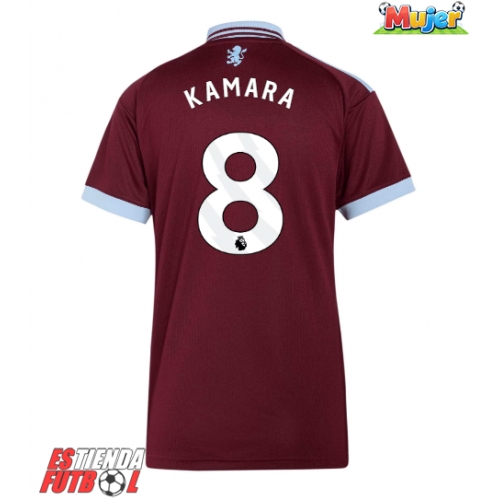 Aston Villa Boubacar Kamara #8 Primera Equipación Mujer 2026-27 Manga Corta